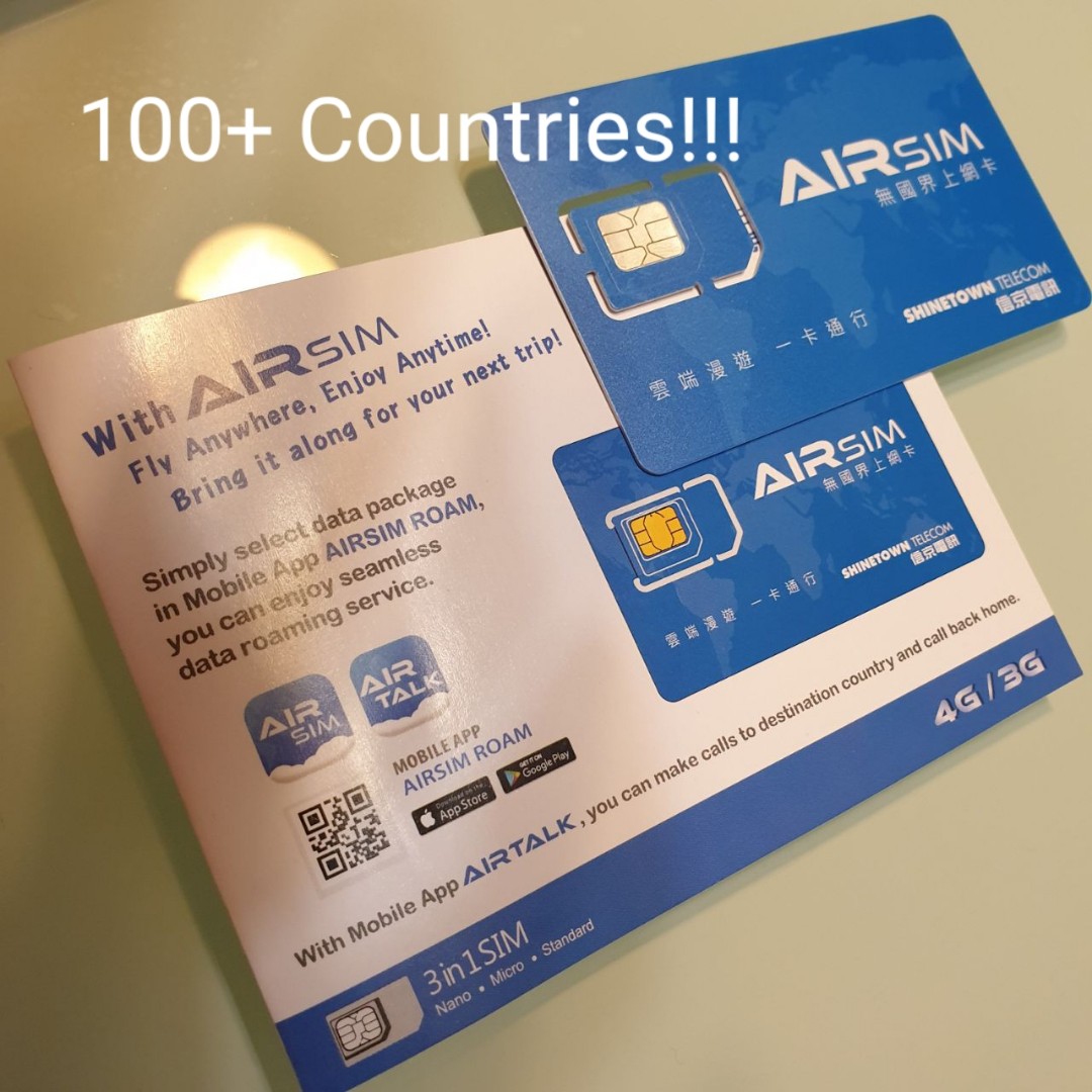 Airsim data travel prepaid card