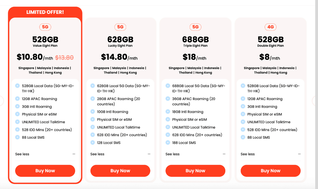 Cheapest 5G SIM only plan Singapore